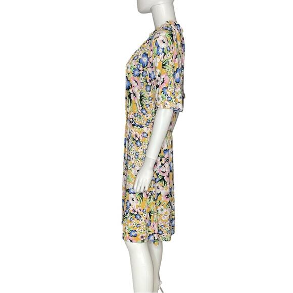 Maggy London Ruffle Ditsy Print Mini Dress Women’s Sz 10 NWOT - Picture 3 of 8